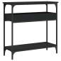 vidaXL Mesa consola con estante madera ingeniería negra 75x29x75 cm vidaXL Mesa consola con estante madera ingeniería negra 75x29x75 cm