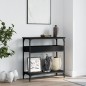 vidaXL Mesa consola con estante madera ingeniería negra 75x29x75 cm vidaXL Mesa consola con estante madera ingeniería negra 75x29x75 cm