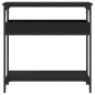 vidaXL Mesa consola con estante madera ingeniería negra 75x29x75 cm vidaXL Mesa consola con estante madera ingeniería negra 75x29x75 cm