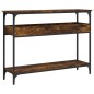 vidaXL Mesa consola estante madera ingeniería roble humo 100x29x75 cm vidaXL Mesa consola estante madera ingeniería roble humo 100x29x75 cm