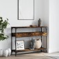 vidaXL Mesa consola estante madera ingeniería roble humo 100x29x75 cm vidaXL Mesa consola estante madera ingeniería roble humo 100x29x75 cm