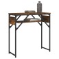 vidaXL Mesa consola estante madera ingeniería roble humo 75x30x75 cm vidaXL Mesa consola estante madera ingeniería roble humo 75x30x75 cm