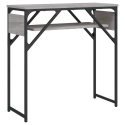 vidaXL Mesa consola estante madera ingeniería Sonoma gris 75x30x75 cm