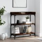 vidaXL Mesa consola con estantes roble ahumado 75x30x80 cm vidaXL Mesa consola con estantes roble ahumado 75x30x80 cm