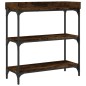 vidaXL Mesa consola con estantes roble ahumado 75x30x80 cm vidaXL Mesa consola con estantes roble ahumado 75x30x80 cm