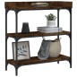 vidaXL Mesa consola con estantes roble ahumado 75x30x80 cm vidaXL Mesa consola con estantes roble ahumado 75x30x80 cm