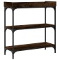 vidaXL Mesa consola con estantes roble ahumado 75x30x80 cm vidaXL Mesa consola con estantes roble ahumado 75x30x80 cm