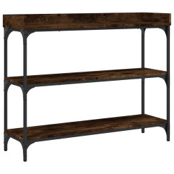 vidaXL Mesa consola con estantes roble ahumado 100x30x80 cm