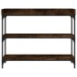 vidaXL Mesa consola con estantes roble ahumado 100x30x80 cm vidaXL Mesa consola con estantes roble ahumado 100x30x80 cm