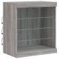 vidaXL Aparador con luces LED gris Sonoma 60,5x37x67 cm