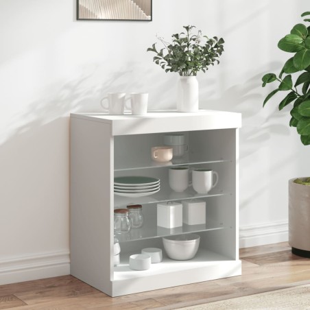 vidaXL Aparador con luces LED blanco 60,5x37x67 cm