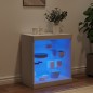 vidaXL Aparador con luces LED blanco 60,5x37x67 cm vidaXL Aparador con luces LED blanco 60,5x37x67 cm