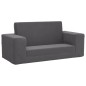 vidaXL Sofá cama de niños 2 plazas felpa suave gris antracita vidaXL Sofá cama de niños 2 plazas felpa suave gris antracita