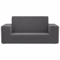 vidaXL Sofá cama de niños 2 plazas felpa suave gris antracita vidaXL Sofá cama de niños 2 plazas felpa suave gris antracita