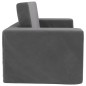 vidaXL Sofá cama de niños 2 plazas felpa suave gris antracita vidaXL Sofá cama de niños 2 plazas felpa suave gris antracita