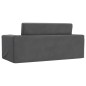 vidaXL Sofá cama de niños 2 plazas felpa suave gris antracita vidaXL Sofá cama de niños 2 plazas felpa suave gris antracita