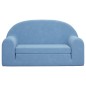 vidaXL Sofá cama de niños 2 plazas felpa suave azul vidaXL Sofá cama de niños 2 plazas felpa suave azul