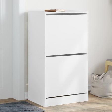 vidaXL Mueble zapatero con 2 cajones abatibles blanco 60x42x108 cm