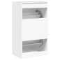 vidaXL Mueble zapatero con 2 cajones abatibles blanco 60x42x108 cm vidaXL Mueble zapatero con 2 cajones abatibles blanco 60x42x108 cm