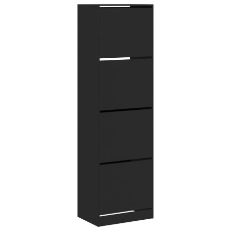 vidaXL Mueble zapatero con 4 cajones abatibles negro 60x42x204 cm