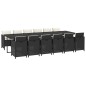 vidaXL Set comedor de jardín 13 pzas con cojines ratán sintético negro vidaXL Set comedor de jardín 13 pzas con cojines ratán sintético negro