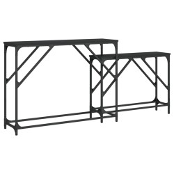 vidaXL Mesas consolas apilables 2 unidades madera de ingeniería negro