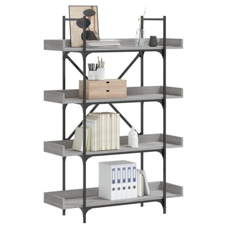 vidaXL Librería de 4 estantes madera gris Sonoma 100x33x145,5 cm