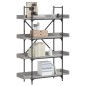 vidaXL Librería de 4 estantes madera gris Sonoma 100x33x145,5 cm