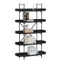 vidaXL Librería 5 estantes madera de ingeniería negro 100x33x180,5 cm vidaXL Librería 5 estantes madera de ingeniería negro 100x33x180,5 cm