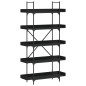vidaXL Librería 5 estantes madera de ingeniería negro 100x33x180,5 cm vidaXL Librería 5 estantes madera de ingeniería negro 100x33x180,5 cm