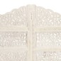 vidaXL Biombo 4 paneles tallado a mano madera mango blanco 160x165 cm vidaXL Biombo 4 paneles tallado a mano madera mango blanco 160x165 cm