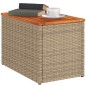 vidaXL Mesas auxiliares de jardín 2 uds ratán madera beige 55x34x37cm vidaXL Mesas auxiliares de jardín 2 uds ratán madera beige 55x34x37cm