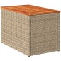 vidaXL Mesas auxiliares de jardín 2 uds ratán madera beige 55x34x37cm vidaXL Mesas auxiliares de jardín 2 uds ratán madera beige 55x34x37cm