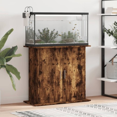 vidaXL Soporte de acuario madera ingeniería roble ahumado 81x36x73 cm
