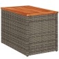 vidaXL Mesas auxiliares de jardín 2 uds ratán madera gris 55x34x37 cm vidaXL Mesas auxiliares de jardín 2 uds ratán madera gris 55x34x37 cm