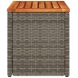 vidaXL Mesas auxiliares de jardín 2 uds ratán madera gris 55x34x37 cm vidaXL Mesas auxiliares de jardín 2 uds ratán madera gris 55x34x37 cm