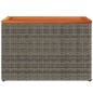 vidaXL Mesas auxiliares de jardín 2 uds ratán madera gris 55x34x37 cm vidaXL Mesas auxiliares de jardín 2 uds ratán madera gris 55x34x37 cm