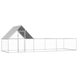 vidaXL Gallinero acero galvanizado 6x2x2 m