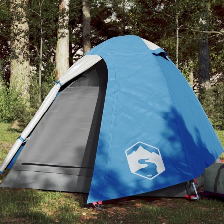 vidaXL Tienda de campaña 2 personas tafetán 185T azul 254x135x112 cm