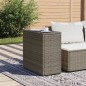 vidaXL Mesa auxiliar jardín tapa vidrio ratán PE gris 58x27,5x55 cm vidaXL Mesa auxiliar jardín tapa vidrio ratán PE gris 58x27,5x55 cm