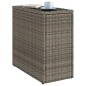 vidaXL Mesa auxiliar jardín tapa vidrio ratán PE gris 58x27,5x55 cm vidaXL Mesa auxiliar jardín tapa vidrio ratán PE gris 58x27,5x55 cm