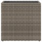 vidaXL Mesa auxiliar jardín tapa vidrio ratán PE gris 58x27,5x55 cm vidaXL Mesa auxiliar jardín tapa vidrio ratán PE gris 58x27,5x55 cm
