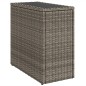 vidaXL Mesa auxiliar jardín tapa vidrio ratán PE gris 58x27,5x55 cm vidaXL Mesa auxiliar jardín tapa vidrio ratán PE gris 58x27,5x55 cm