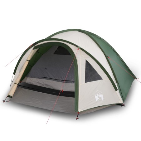 vidaXL Tienda de campaña 4 personas tafetán 185T verde 300x250x132 cm