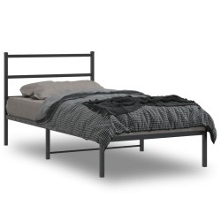 vidaXL Estructura de cama con cabecero metal negro 100x190 cm