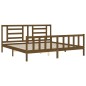vidaXL Estructura cama y cabecero madera maciza marrón miel 200x200 cm
