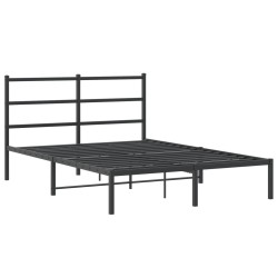 vidaXL Estructura de cama con cabecero metal negro 140x190 cm