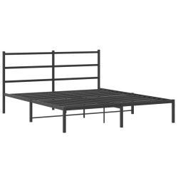 vidaXL Estructura de cama con cabecero metal negro 150x200 cm
