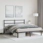 vidaXL Estructura de cama con cabecero metal negro 150x200 cm
