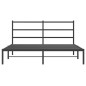 vidaXL Estructura de cama con cabecero metal negro 150x200 cm